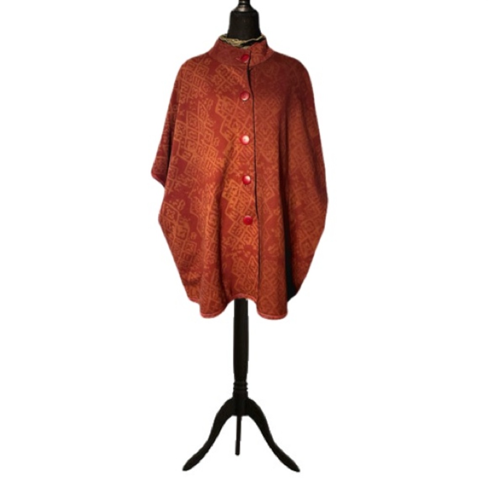 Elegant Red Patterned Cape
